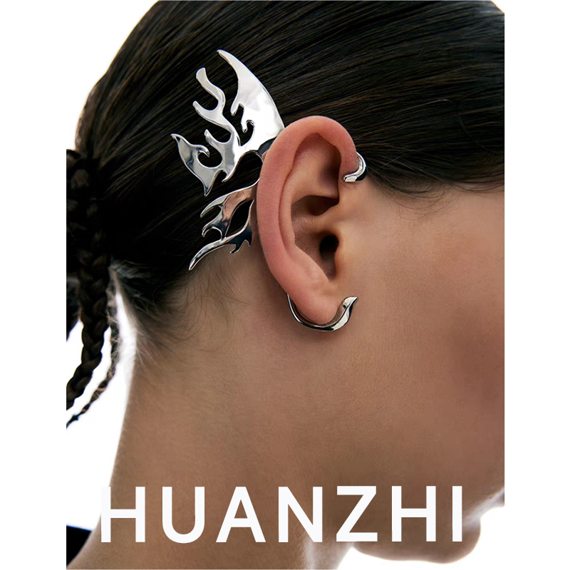 HUANZHI Silver Color Mechanica - Men Accessories Earrings 评论和价格