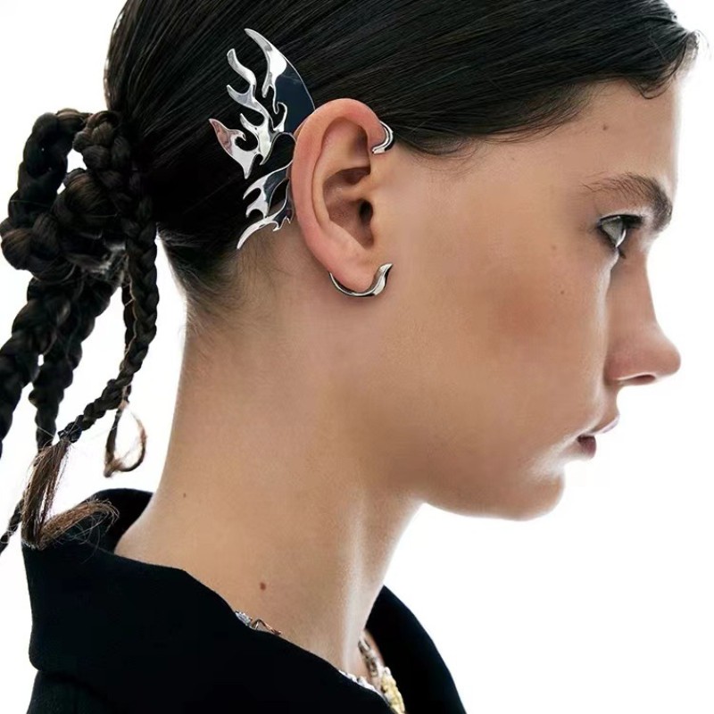 HUANZHI Silver Color Mechanica - Men Accessories Earrings 评论和价格