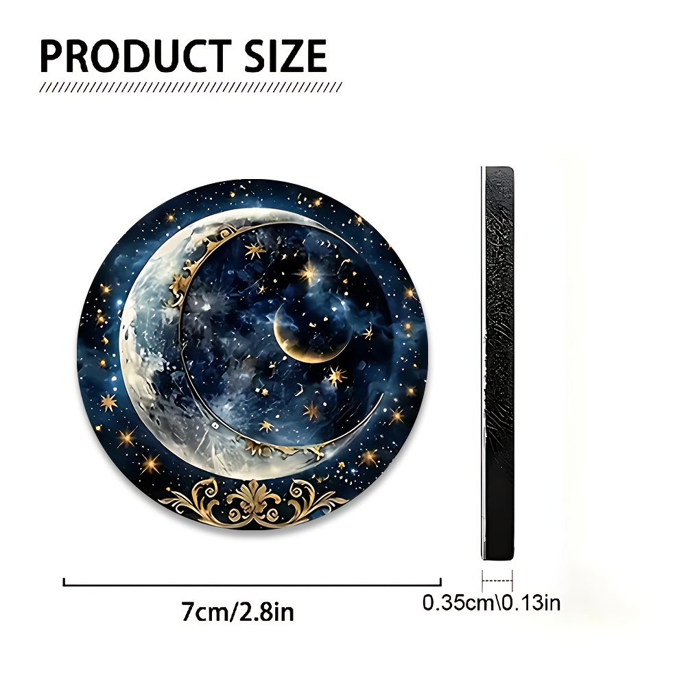 2pcs Starry Night Moon Car Cup - Men Accessories Elegant 评论和价格