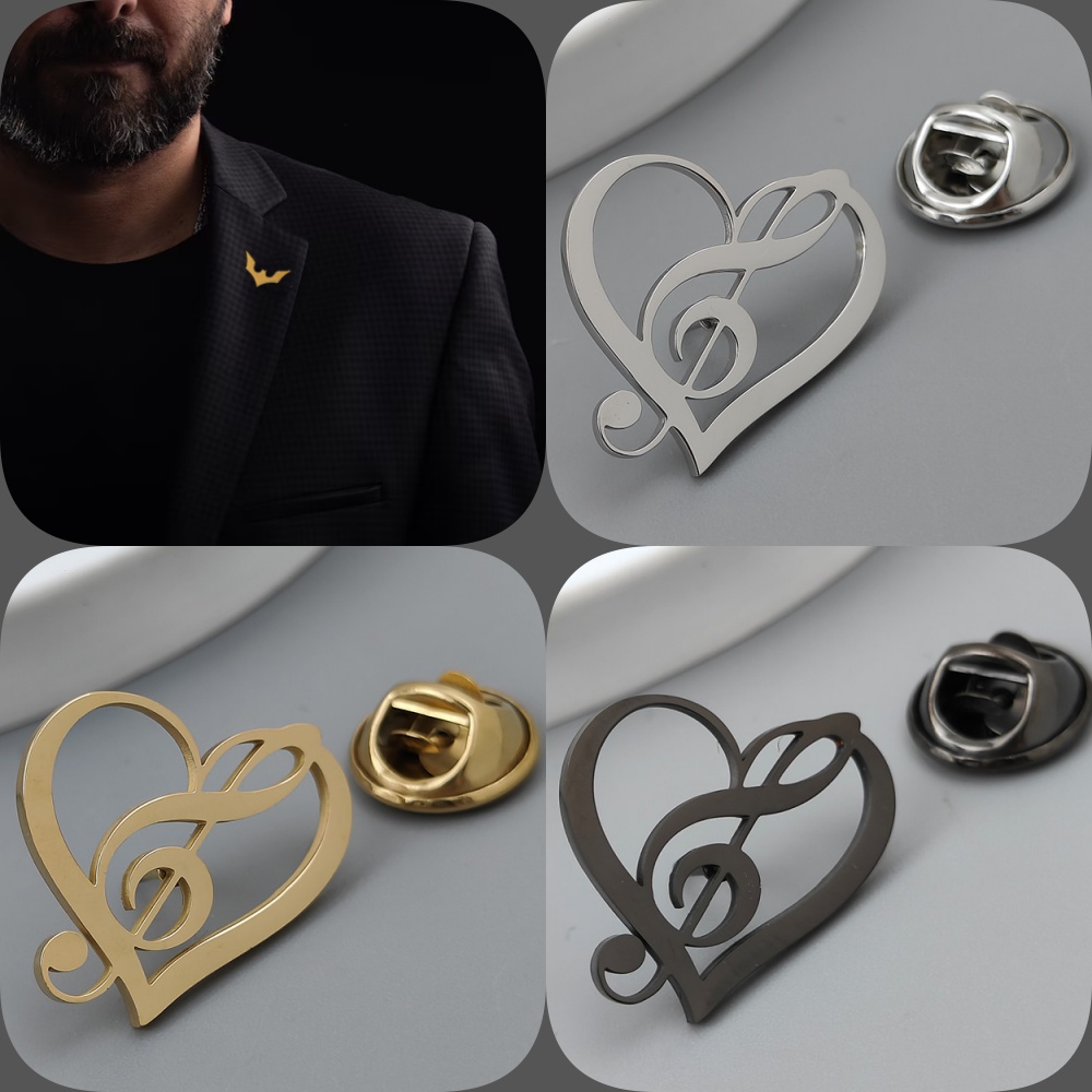 Love music symbol gold-plated  - Men'S Accessories Gift Set Branded 评论和价格