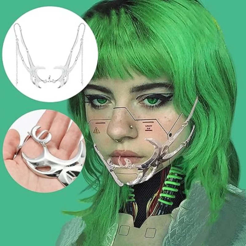 1-5PCS Metal Mask Alien Fluid  - Men Accessories Earrings 评论和价格