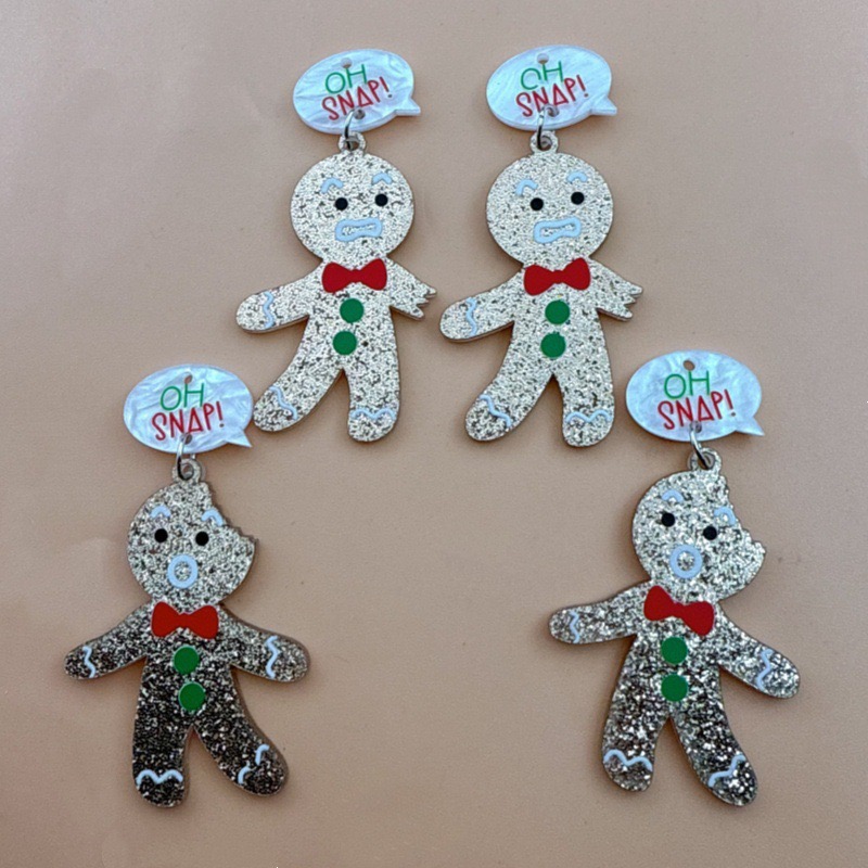 10pcs Cute Christmas Gingerbre - Men Accessories Earrings 评论和价格