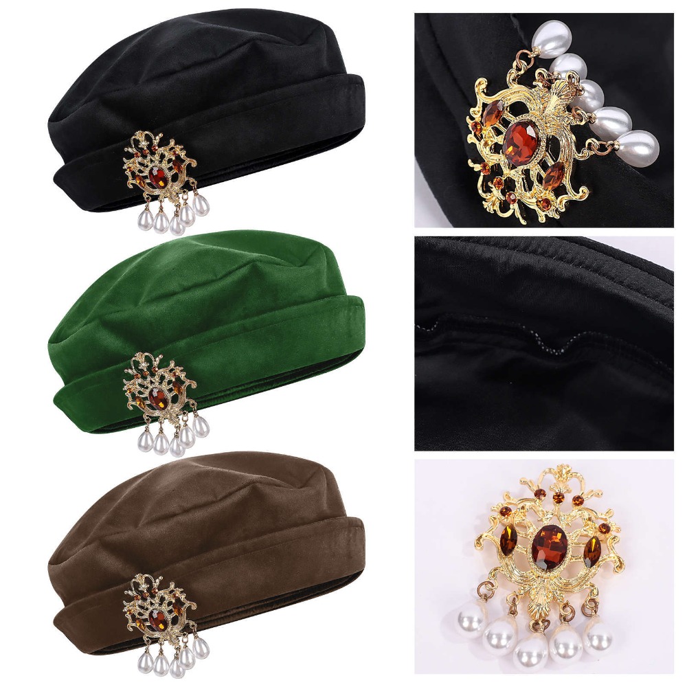 Men Medieval Tudor Beret Hat R - Men Accessories Hat 评论和价格