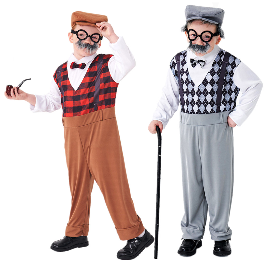 Halloween Cosplay Old Man Cost - Men Accessories Hat 评论和价格